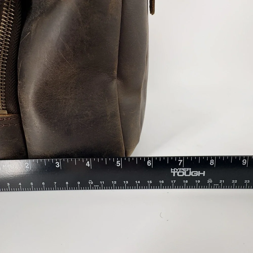 TIDING Genuine Leather Briefcase Brown Backpack Convertible